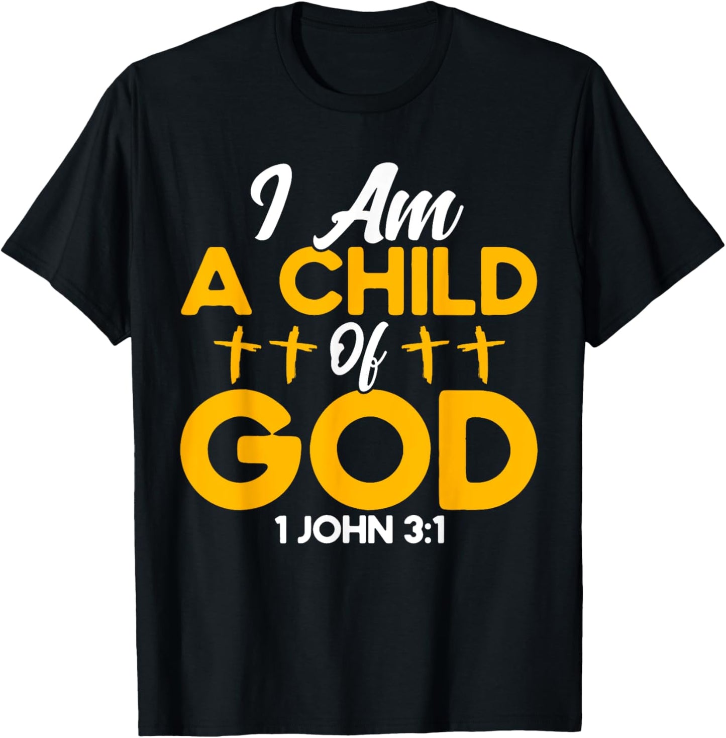 Christian Bible Verse John 3:1 Child Of God Cross T-Shirt - T-Shirt | Black