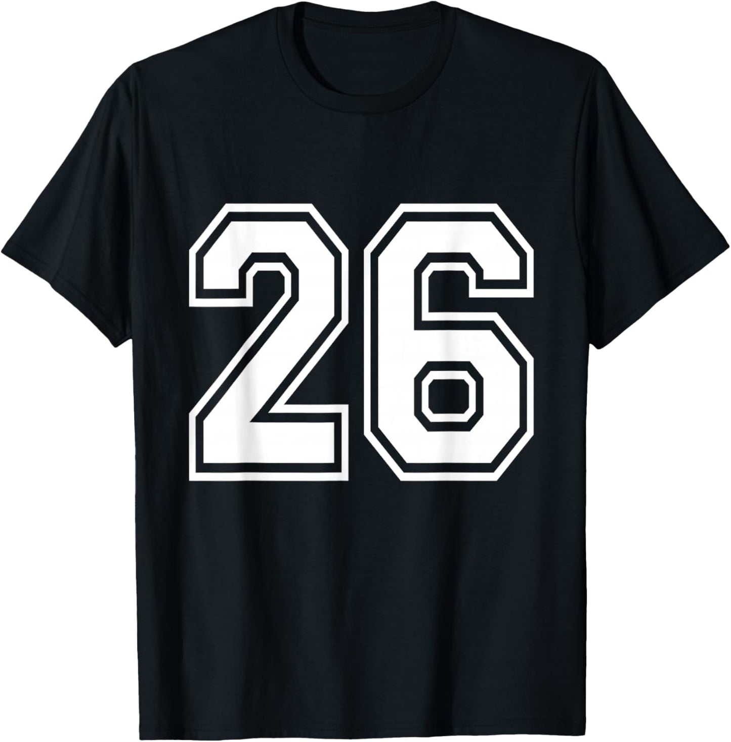 Number 26 Varsity Sports Team Jersey 26th Birthday 26 Years T-Shirt - T-Shirt | Black