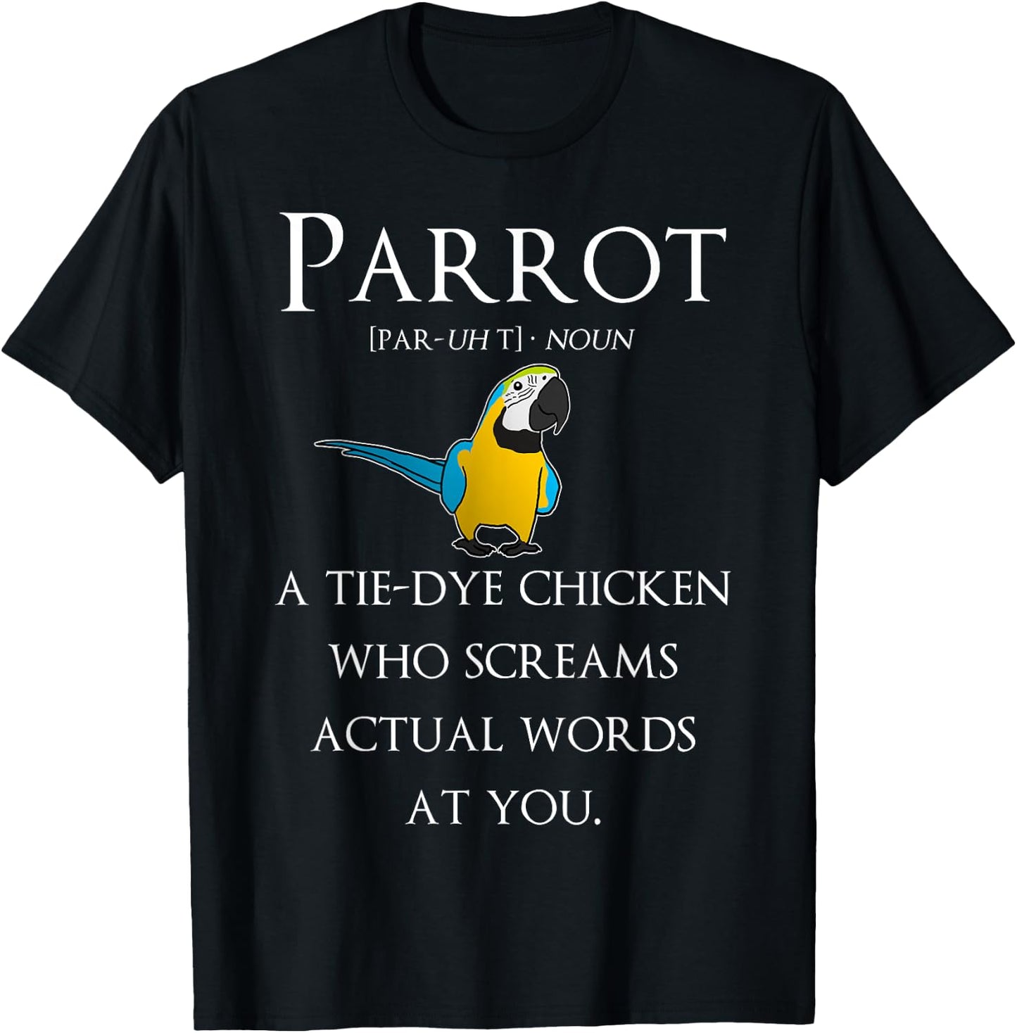 Cool Bird Gifts Funny Pet Parrot Definition Macaw T-Shirt - T-Shirt | Black