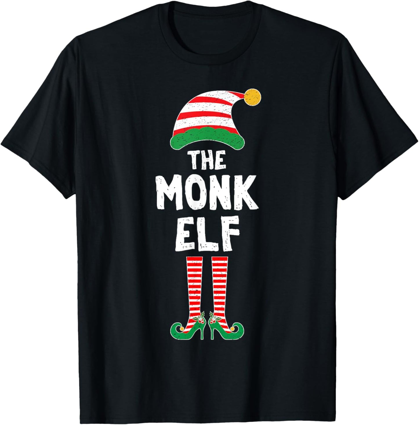 Monk Elf Gamer Christmas Role Playing Game RPG Gamer Elf T-Shirt - T-Shirt | Black