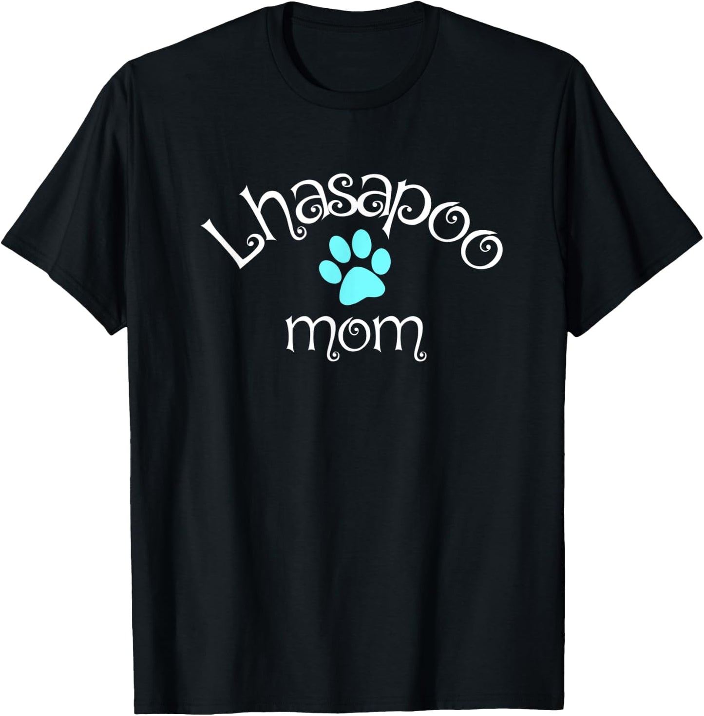 Lhasapoo Mom Dog Lover T Shirt T-Shirt - T-Shirt | Black
