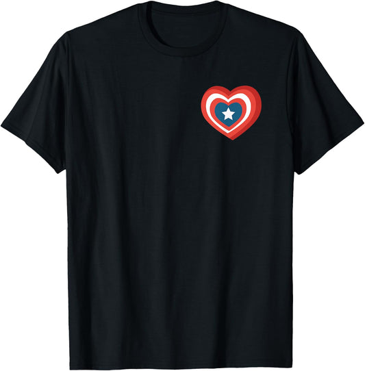 Marvel Captain America Heart Shield T-Shirt - T-Shirt | Black