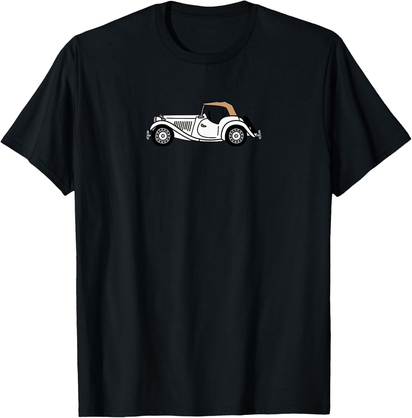 MGTD MG TD White British Love English Sportscar Roadster T-Shirt - T-Shirt | Black