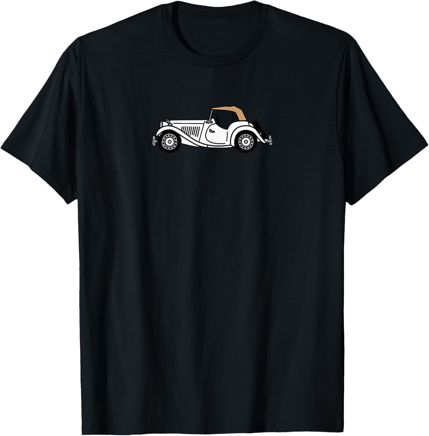 MGTD MG TD White British Love English Sportscar Roadster T-Shirt - T-Shirt | Black
