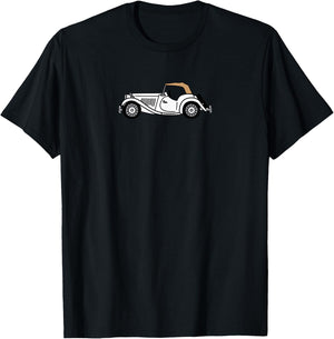 MGTD MG TD White British Love English Sportscar Roadster T-Shirt - T-Shirt | Black