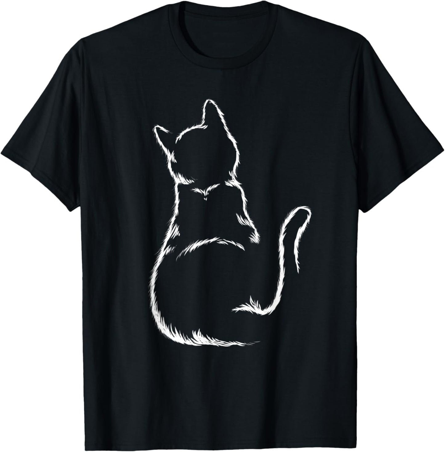 Cats Silhouette Kitten Heart Love Girl Boys Children T-Shirt - T-Shirt | Black