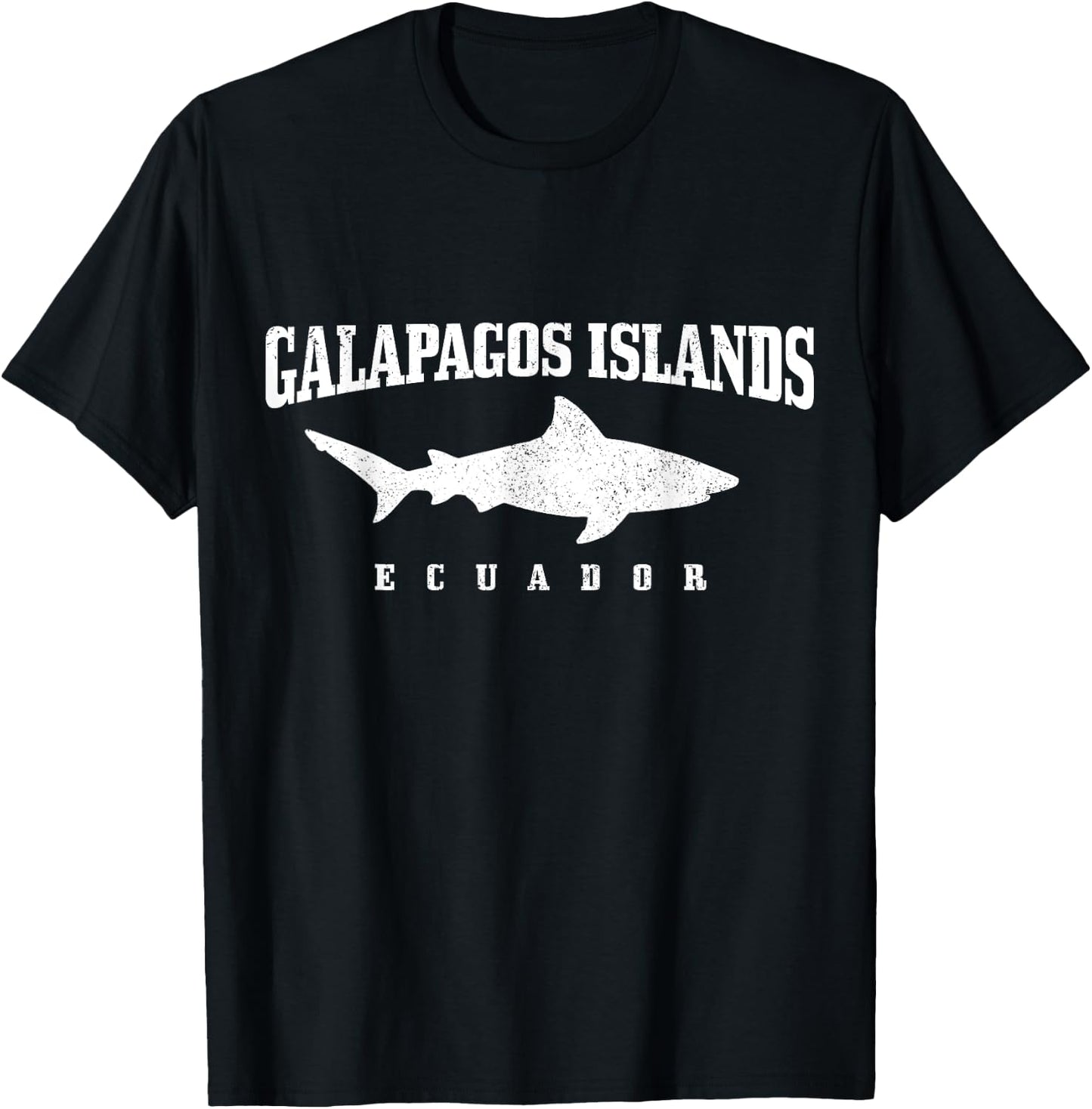 Galapagos Islands Ecuador Scuba Diver Shark Diving Vintage T-Shirt - T-Shirt | Black