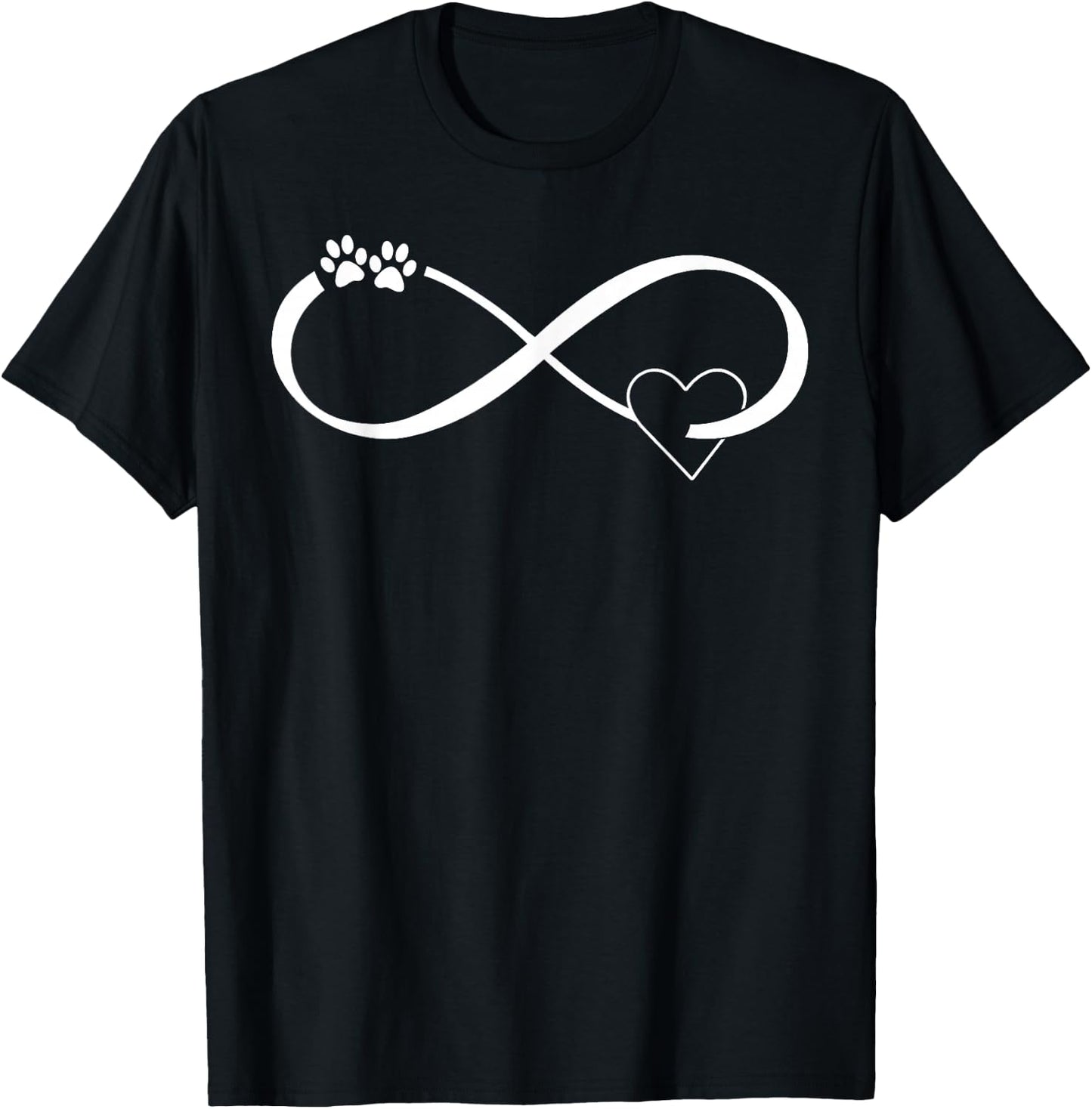 Infinity Dog Rescue Paw Print Heart Dog Owner Gift Women Girls Kids T-Shirt - T-Shirt | Black