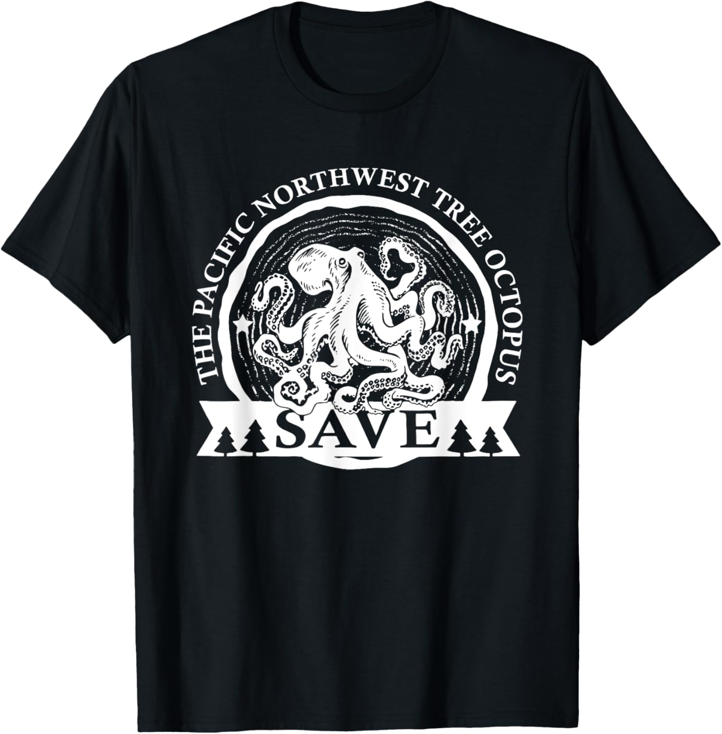 Northwest Pacific Tree Octopus The Save apparel T-Shirt - T-Shirt | Black