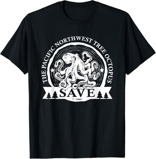 Northwest Pacific Tree Octopus The Save apparel T-Shirt - T-Shirt | Black