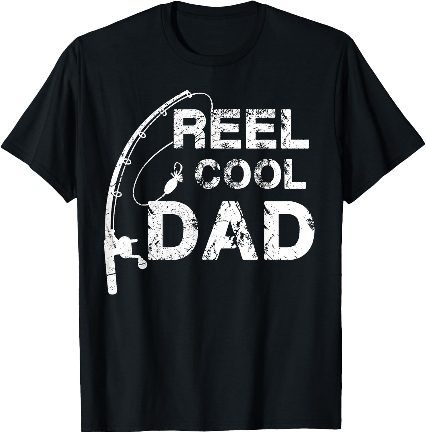 Reel Cool Dad Fishing Daddy Father's Day Gift Shirt T-Shirt - T-Shirt | Black