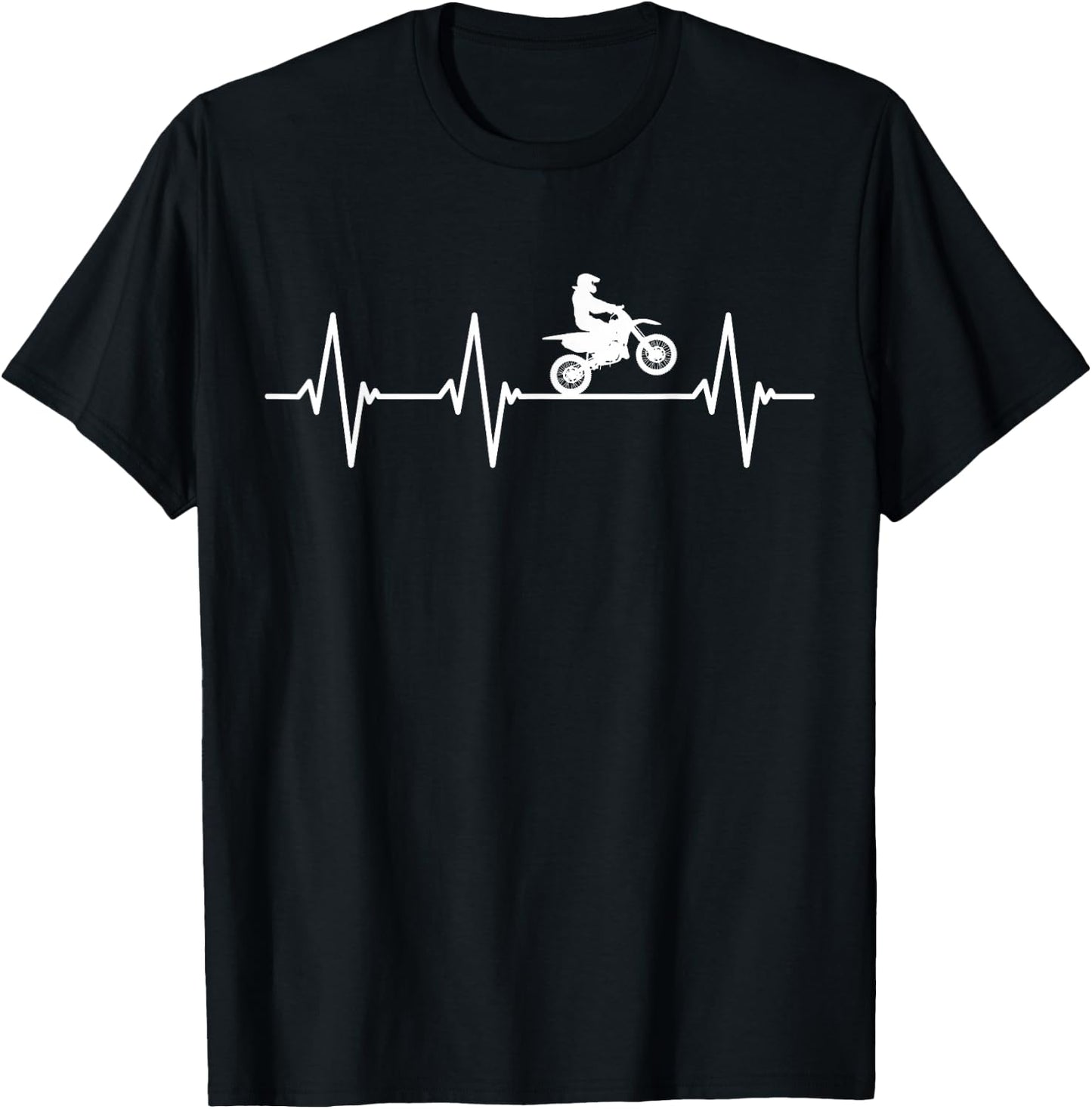 Dirt Bike Shirt Heartbeat Motocross T-Shirt - T-Shirt | Black