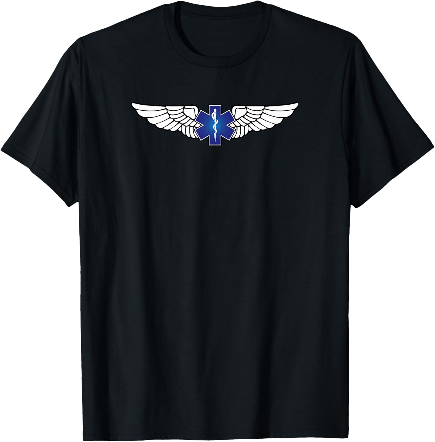 EMS Pilot Wings - Medevac and Air Ambulance - EMT Rescue T-Shirt - T-Shirt | Black