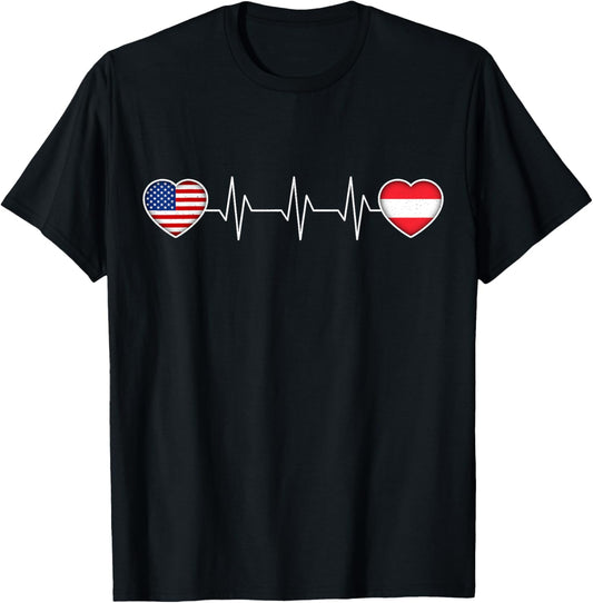 Austria & USA T-Shirt - T-Shirt | Black