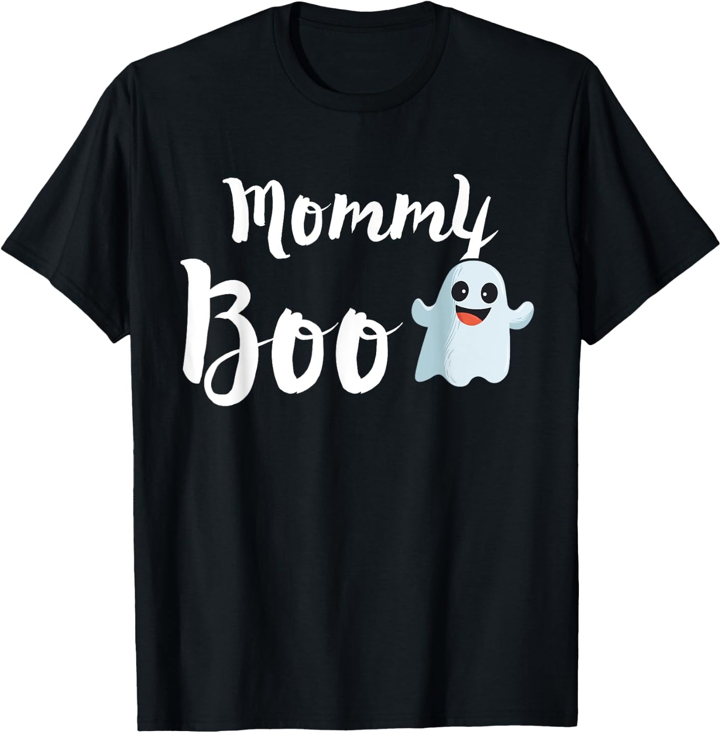 Mommy Boo Halloween Family Matching Ghost Mom Shirt T-Shirt - T-Shirt | Black