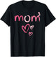 Mom3 Heart Mother of Three Mama of 3 Gifts Mothers Day T-Shirt - T-Shirt | Black