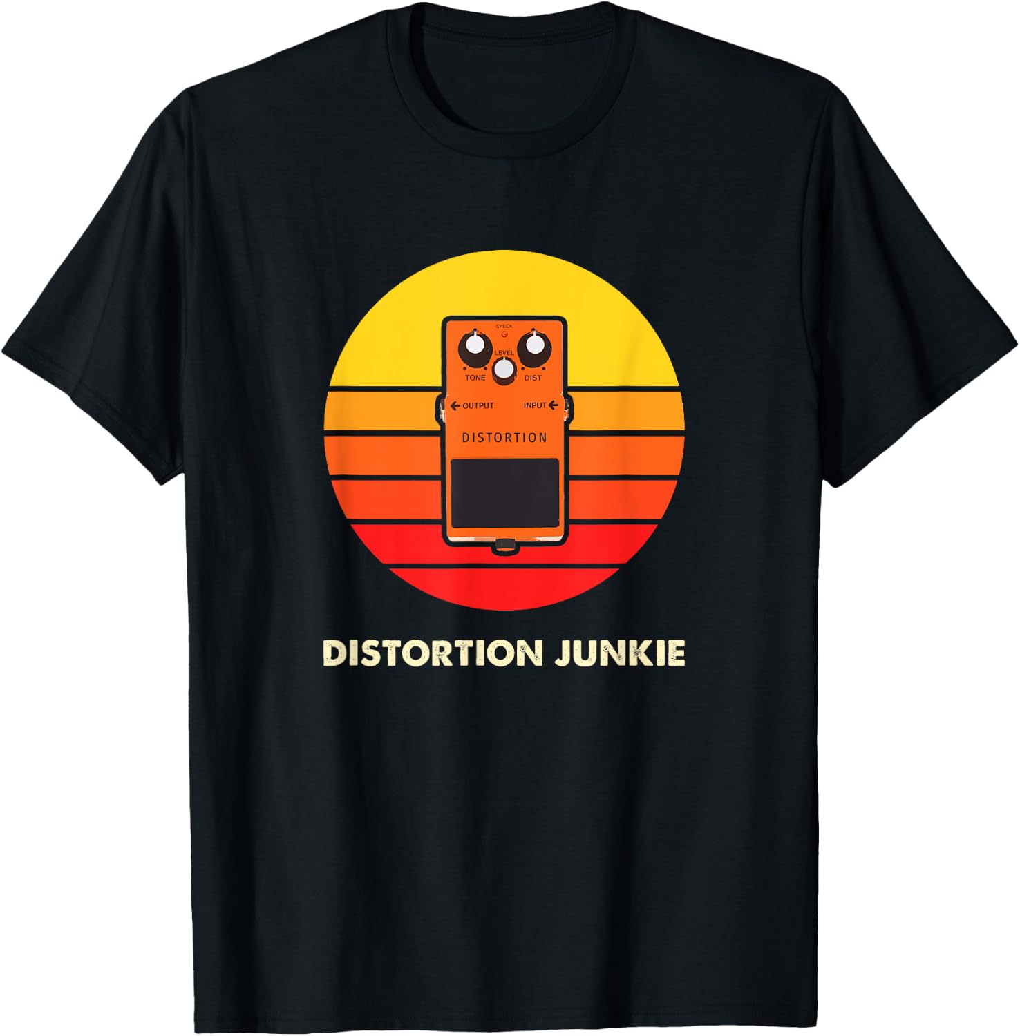 Electric Guitar Player Distortion Pedal Gift T-Shirt - T-Shirt | Black