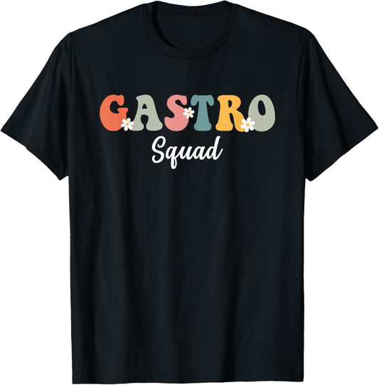 Gastro Squad Retro Groovy Design For Doctor Gastroenterology T-Shirt - T-Shirt | Black
