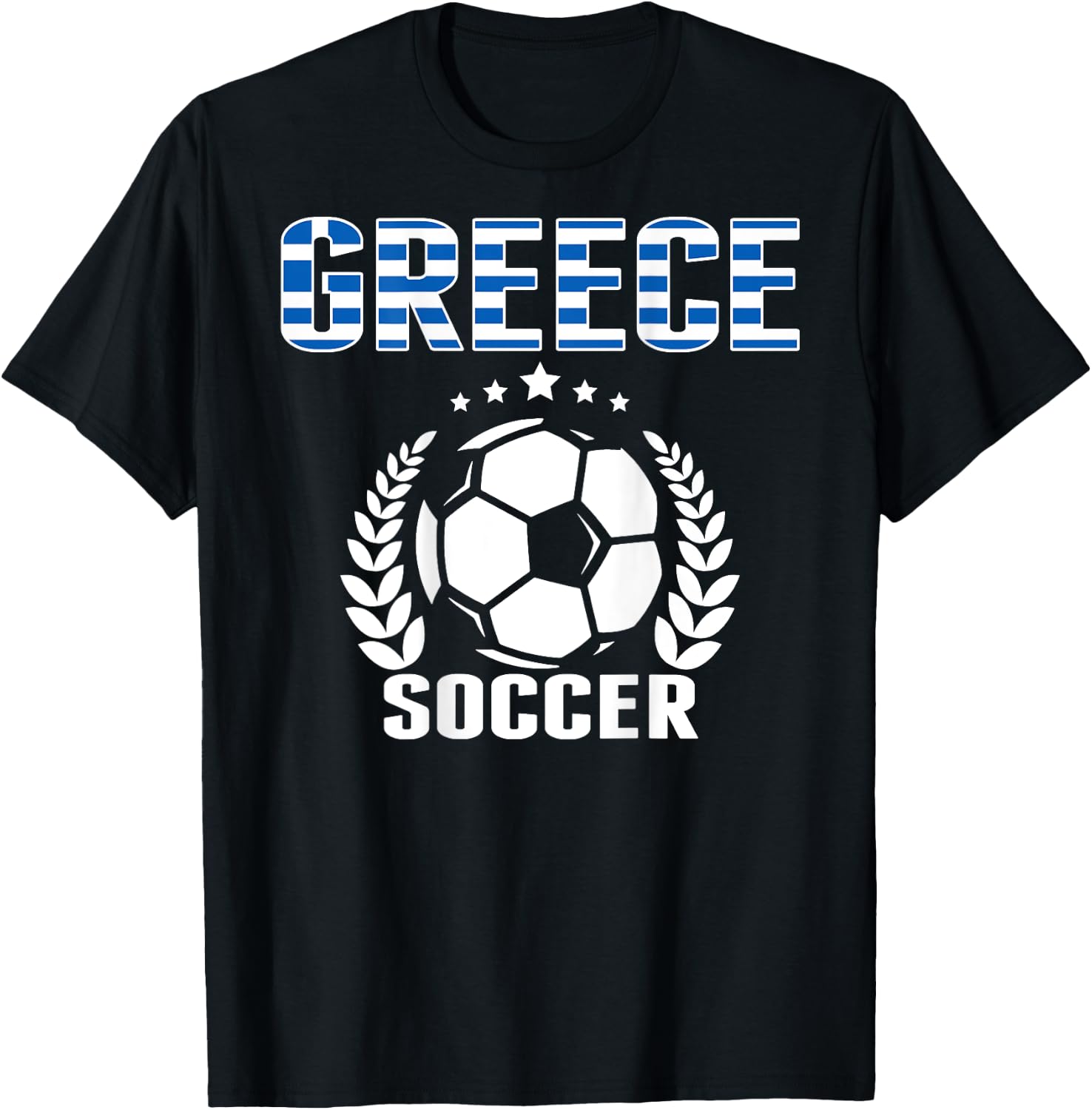 Greece Soccer Fans Jersey - Proud Greek Football Lovers T-Shirt - T-Shirt | Black