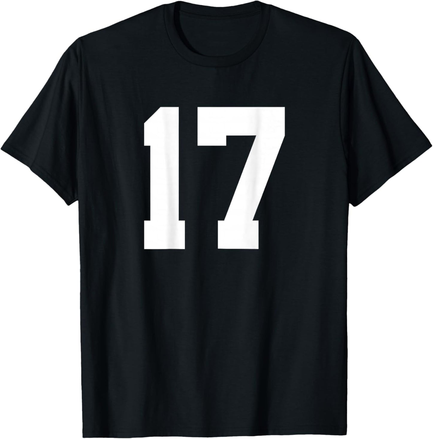 Number 17 (On Back) Sports Team Jersey T-Shirt - T-Shirt | Black