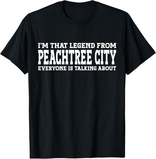Peachtree City Hometown GA Georgia Funny City Peachtree City T-Shirt - T-Shirt | Black