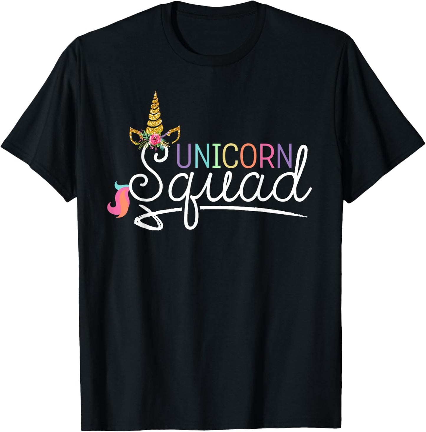 Unicorn Squad with horn T-Shirt - T-Shirt | Black