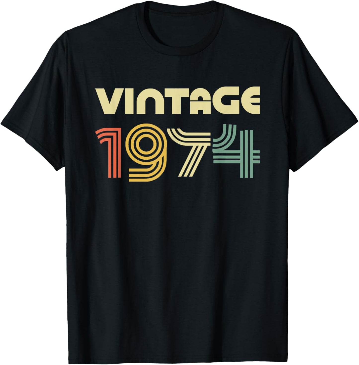 Vintage 1974 Shirt Men Women 52nd Birthday T-Shirt - T-Shirt | Black