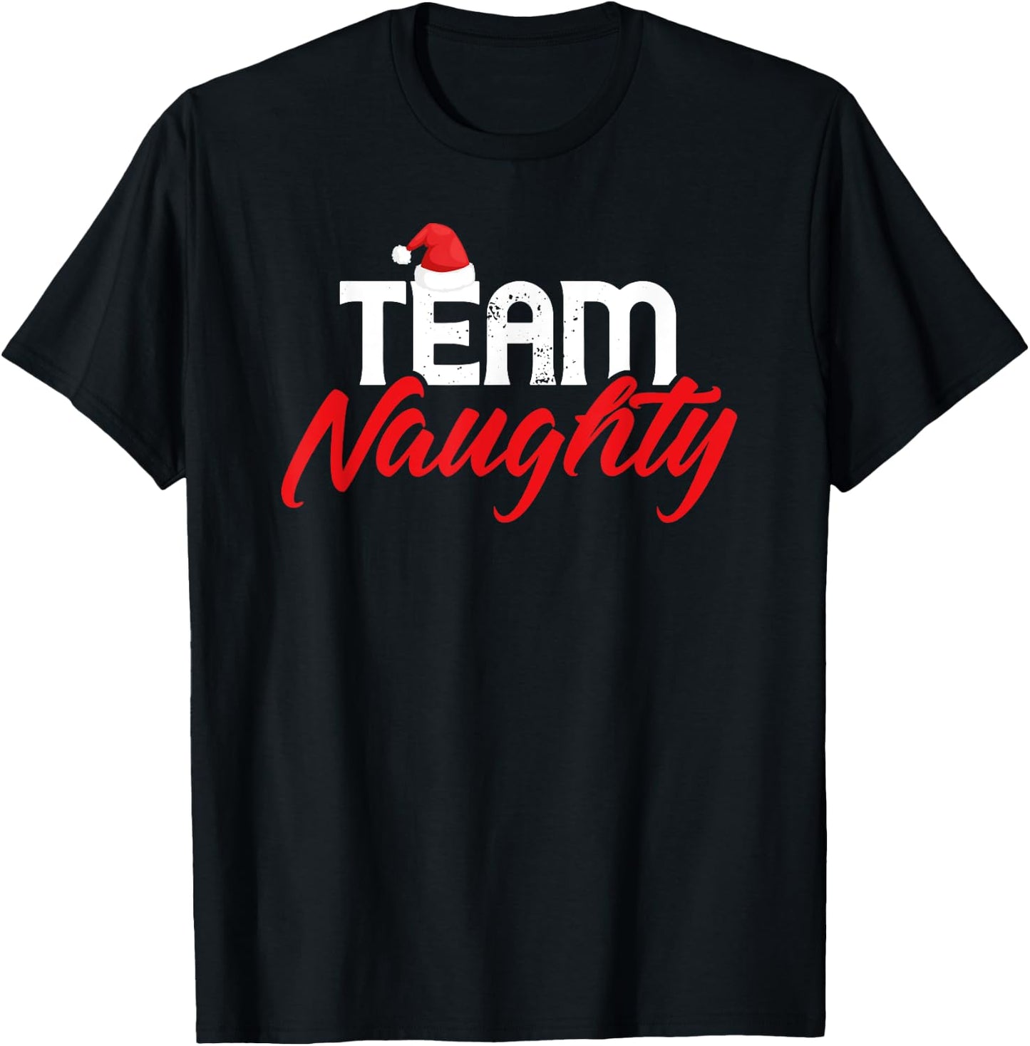 Team Naughty Shirt Funny Couple Matching Outfit Team Nice T-Shirt - T-Shirt | Black