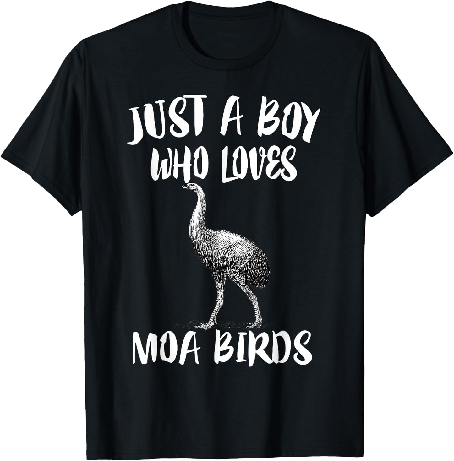 Just A Boy Who Loves Moa Birds Birding T-Shirt - T-Shirt | Black