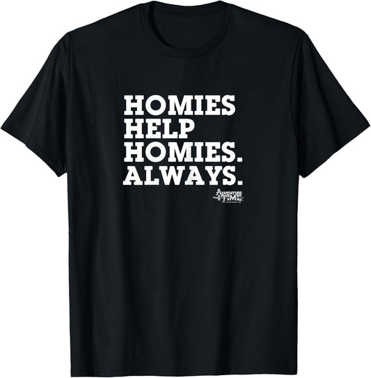 Adventure Time Homies Help Homies T-Shirt - T-Shirt | Black