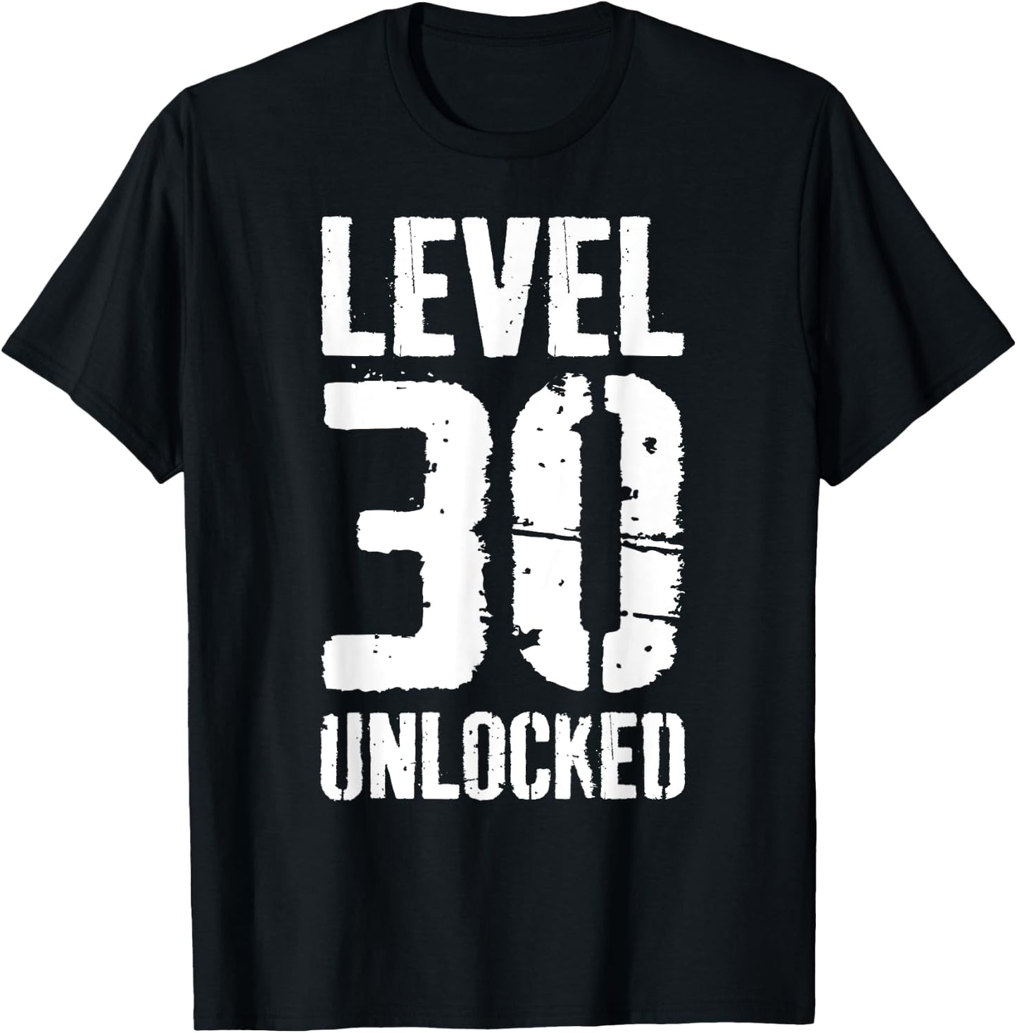 Level 30 Unlocked Shirt Men Women Video Gamer 30th Birthday T-Shirt - T-Shirt | Black