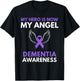 My Hero is Now My Angel Dementia Awareness Ribbon Support T-Shirt - T-Shirt | Black