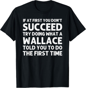 WALLACE Funny Surname Family Tree Birthday Reunion Idea T-Shirt - T-Shirt | Black