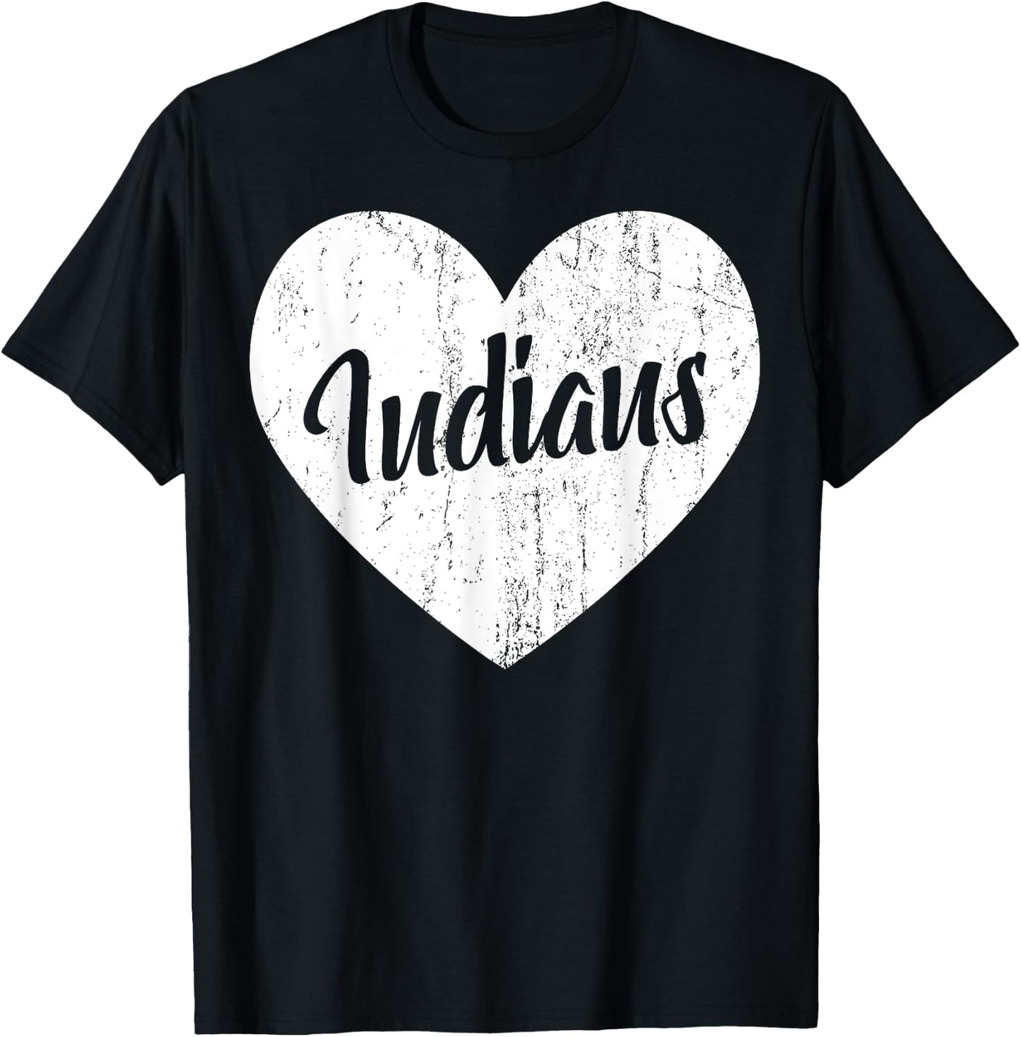 Indians School Sports Fan Team Spirit Mascot Heart Gift T-Shirt - T-Shirt | Black