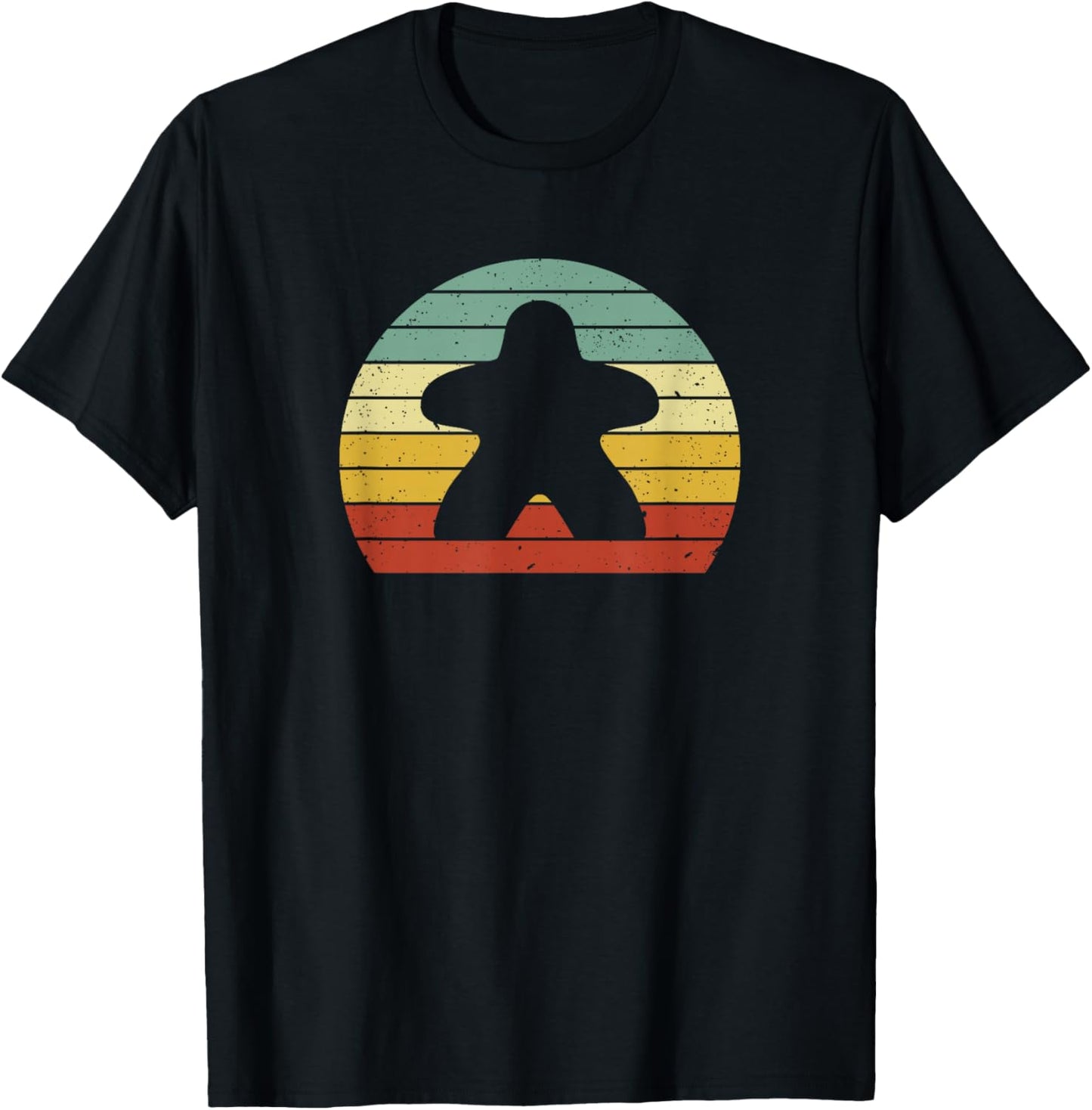 Retro Vintage Meeple Board Game Love Player Figure Geek Gift T-Shirt - T-Shirt | Black