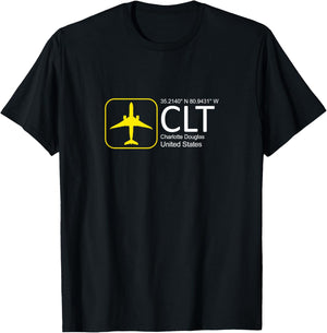 CLT Skyline Style: Charlotte Airport Merch T-Shirt - T-Shirt | Black