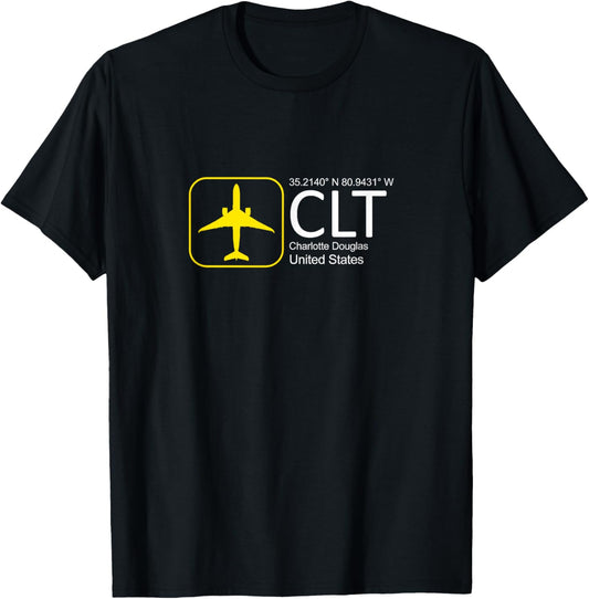 CLT Skyline Style: Charlotte Airport Merch T-Shirt - T-Shirt | Black
