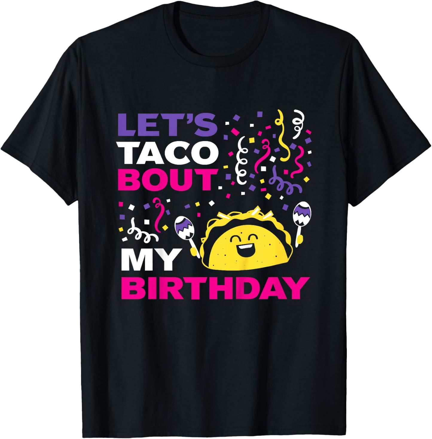 Kids Party Shirt for Birthday Girl | Taco Fiesta Theme T-Shirt - T-Shirt | Black