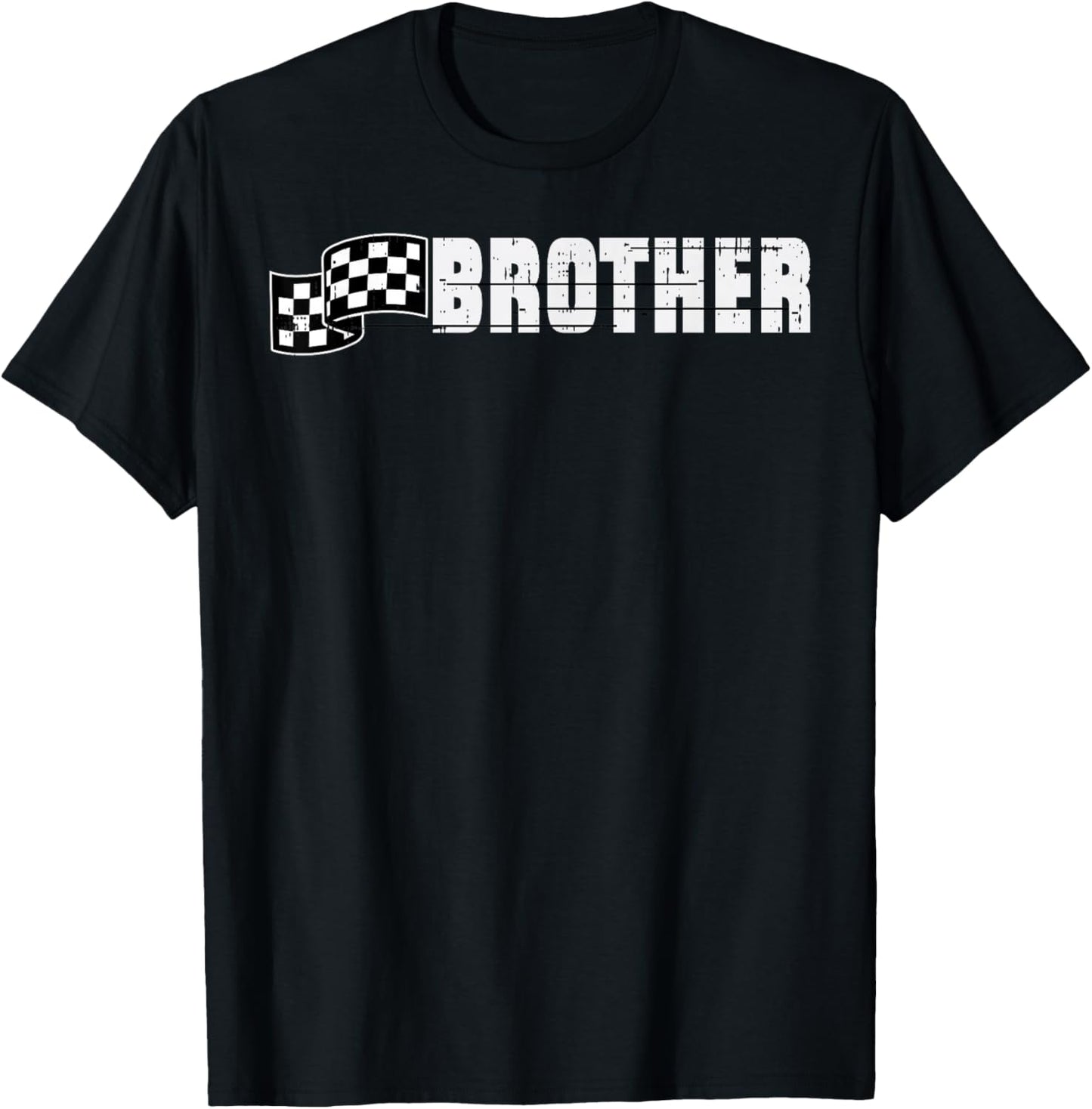 Birthday Racing Flag Brother Party Family Matching Boys Kids T-Shirt - T-Shirt | Black
