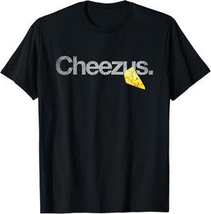 Cheesus Cheesus Funny Saying Jesus Joke T-Shirt - T-Shirt | Black