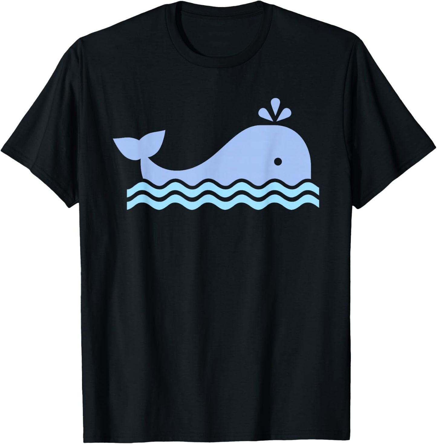 Cute Blue Whale T-Shirt - T-Shirt | Black