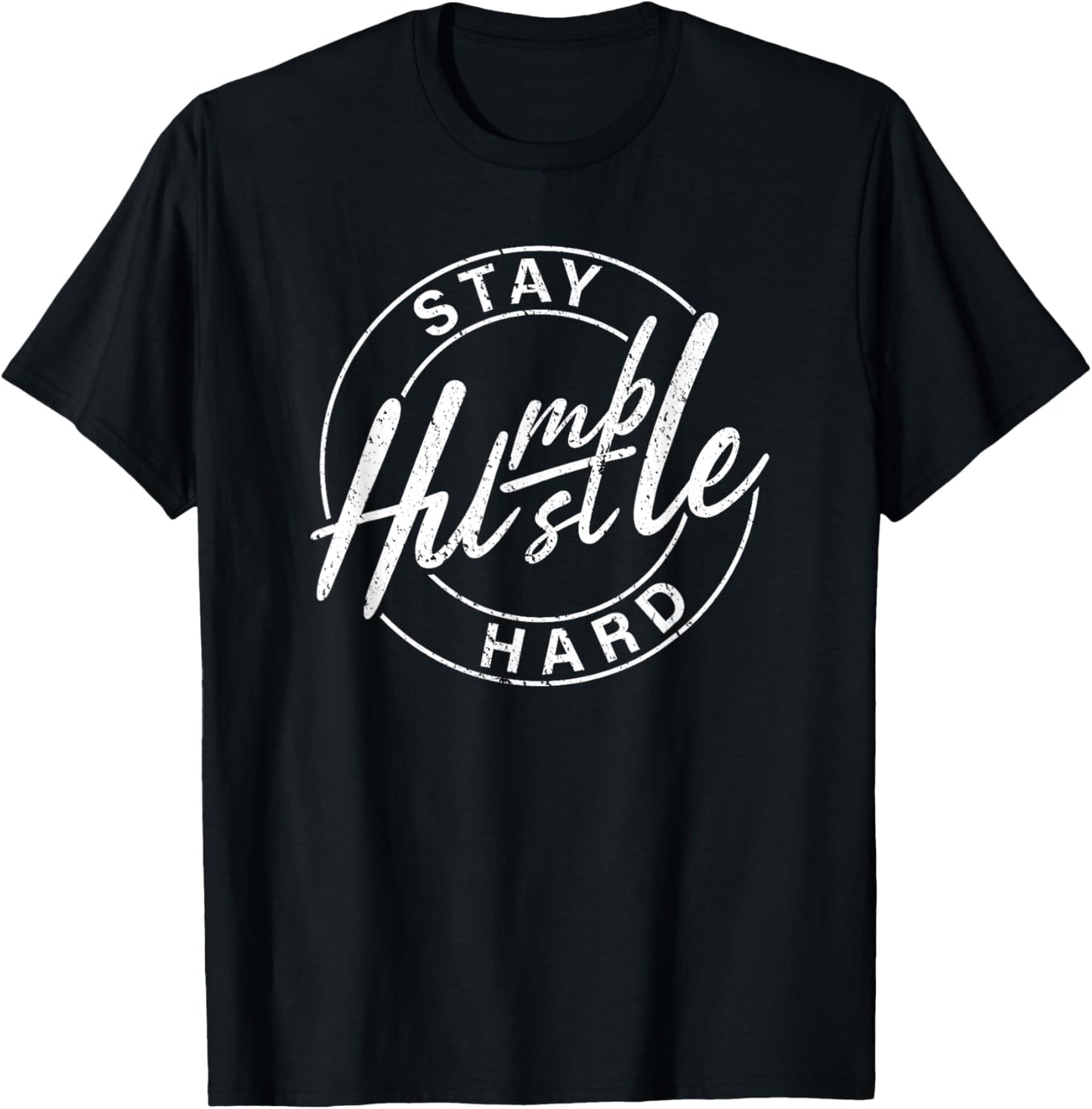 Humble Hustle Odometer Style Graphic Design T-Shirt - T-Shirt | Black