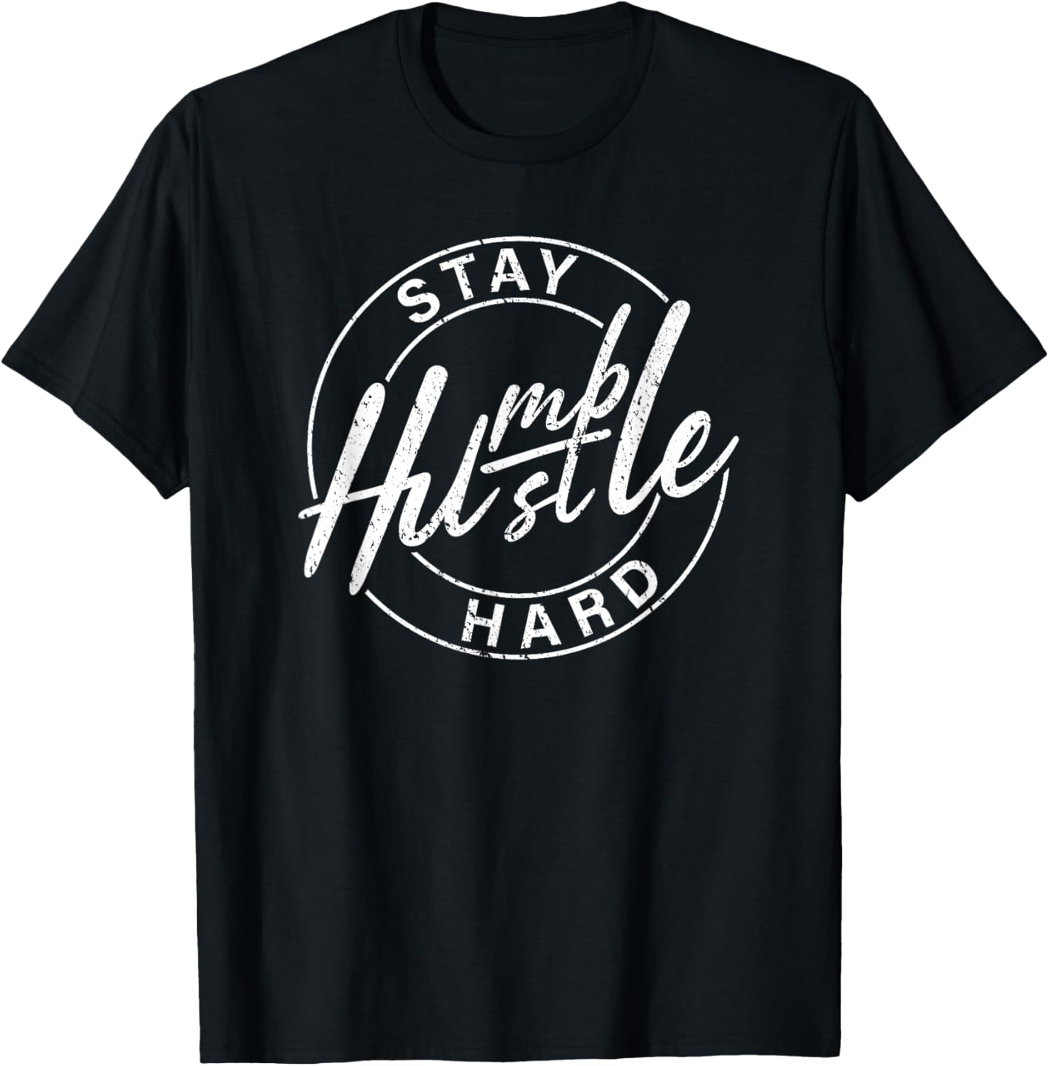 Humble Hustle Odometer Style Graphic Design T-Shirt - T-Shirt | Black
