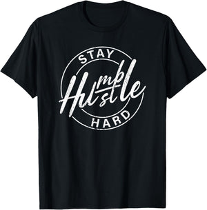 Humble Hustle Odometer Style Graphic Design T-Shirt - T-Shirt | Black