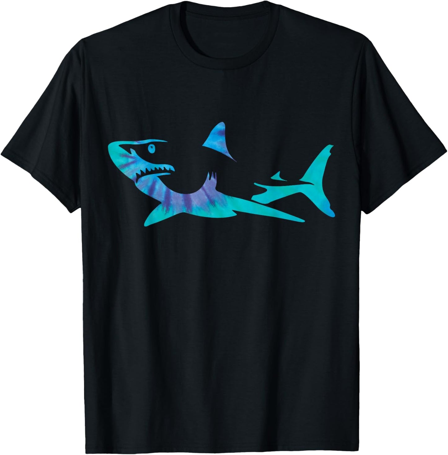 Shark Tie Dye Great White Shark T-Shirt - T-Shirt | Black