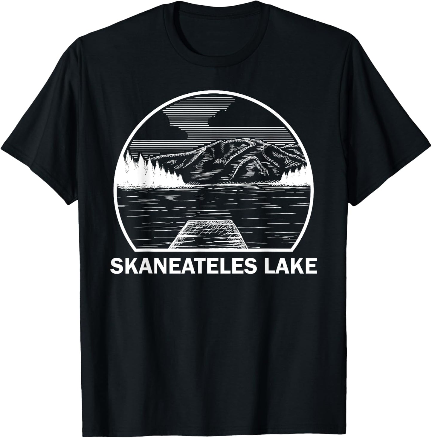 SKANEATELES LAKE NEW YORK Funny Fishing Camping Summer Gift T-Shirt - T-Shirt | Black