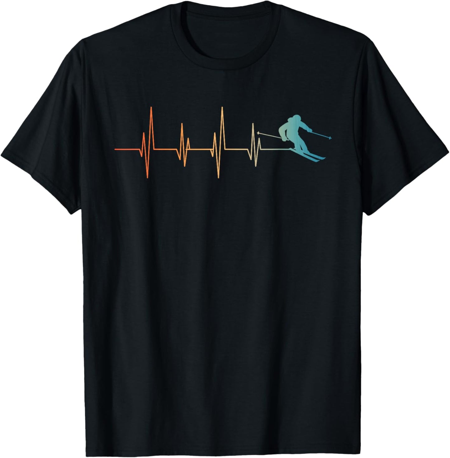 Funny Nordic Ski Art Women Kids Skier Team Skiing T-Shirt - T-Shirt | Black