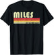 Custom Men Dad Boy Husband Christmas 80s 90s Style Miles Gift Name Personalized Funny Retro Vintage Birthday T-Shirt - T-Shirt | Black