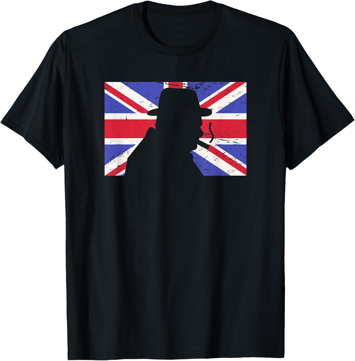 Winston Churchill / WWII Battle of Britain UK Flag T-Shirt - T-Shirt | Black