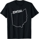 State of Ohio Outline with Swim Text ABN579b T-Shirt - T-Shirt | Black